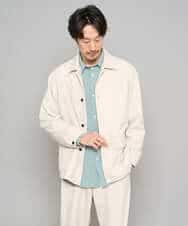 KHJFD14109 a.v.v MEN(アー・ヴェ・ヴェ) 【イージーケア/洗濯機で洗える/速乾/毛玉になりにくい/ストレッチ】メランジストレッチカバーオール ライトグレー