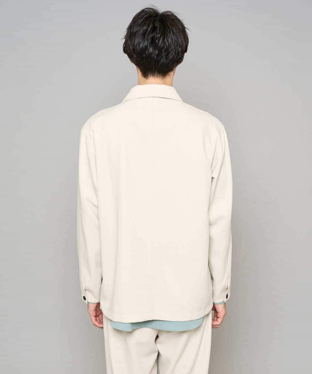 KHJFD14109 a.v.v MEN(アー・ヴェ・ヴェ) 【イージーケア/洗濯機で洗える/速乾/毛玉になりにくい/ストレッチ】メランジストレッチカバーオール ライトグレー