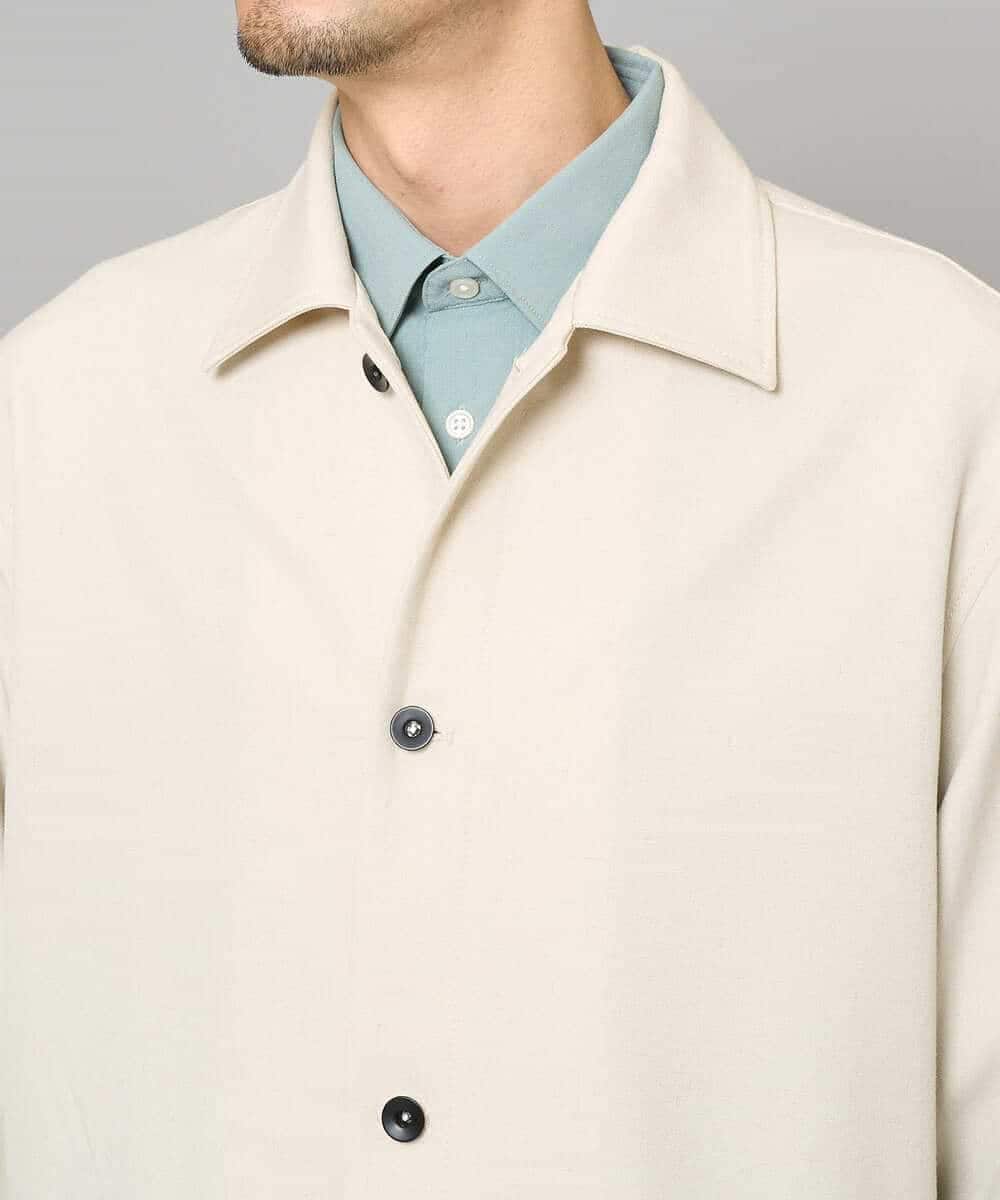 KHJFD14109 a.v.v MEN(アー・ヴェ・ヴェ) 【イージーケア/洗濯機で洗える/速乾/毛玉になりにくい/ストレッチ】メランジストレッチカバーオール ライトグレー