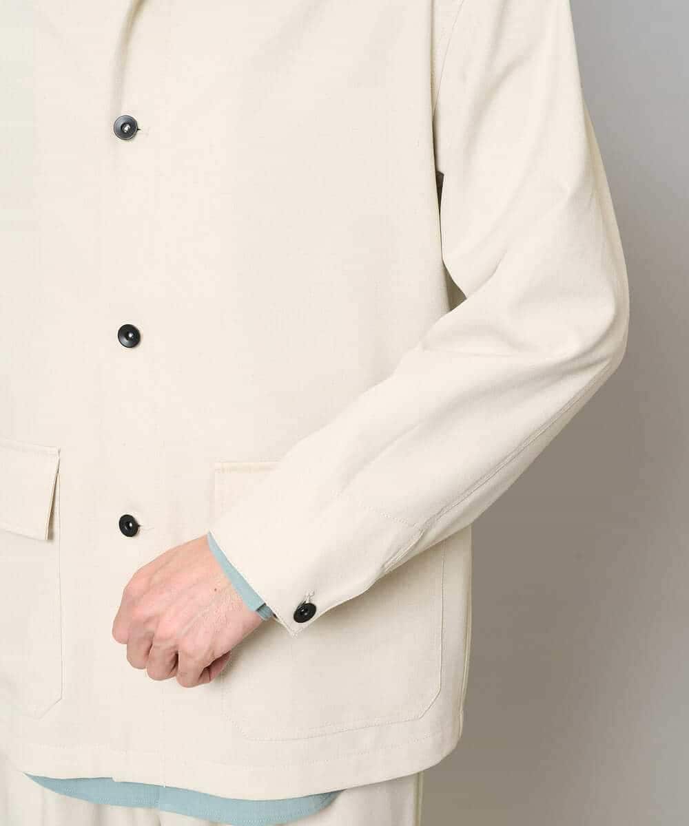 KHJFD14109 a.v.v MEN(アー・ヴェ・ヴェ) 【イージーケア/洗濯機で洗える/速乾/毛玉になりにくい/ストレッチ】メランジストレッチカバーオール ライトグレー