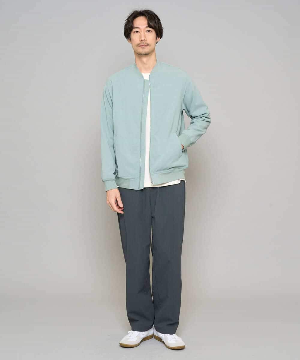 KHJFD17099 a.v.v MEN(アー・ヴェ・ヴェ) 【イージーケア/洗濯機で洗える/毛玉になりにくい/ストレッチ】リライトリブブルゾン ベージュ