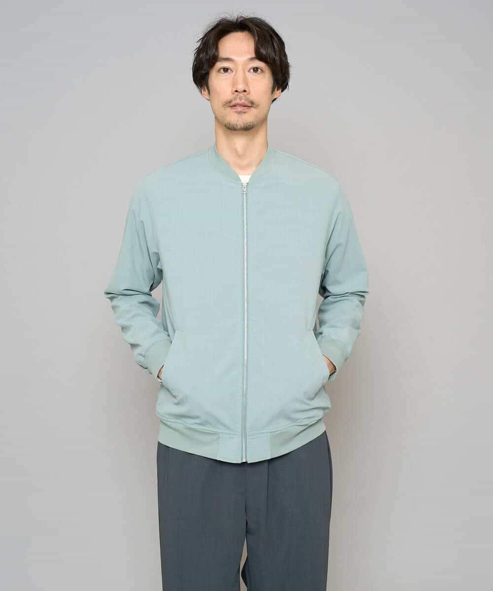 KHJFD17099 a.v.v MEN(アー・ヴェ・ヴェ) 【イージーケア/洗濯機で洗える/毛玉になりにくい/ストレッチ】リライトリブブルゾン ベージュ