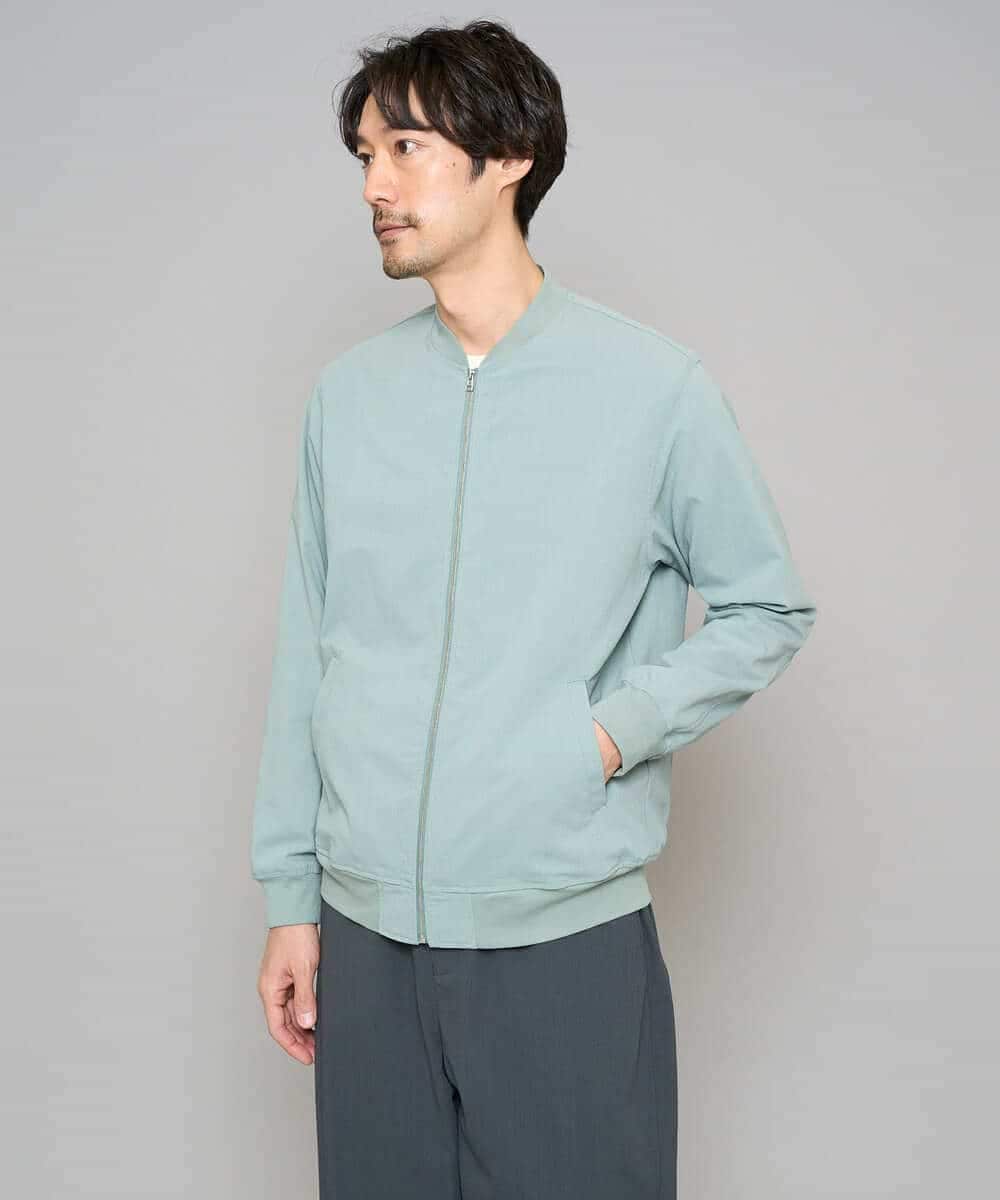 KHJFD17099 a.v.v MEN(アー・ヴェ・ヴェ) 【イージーケア/洗濯機で洗える/毛玉になりにくい/ストレッチ】リライトリブブルゾン ベージュ