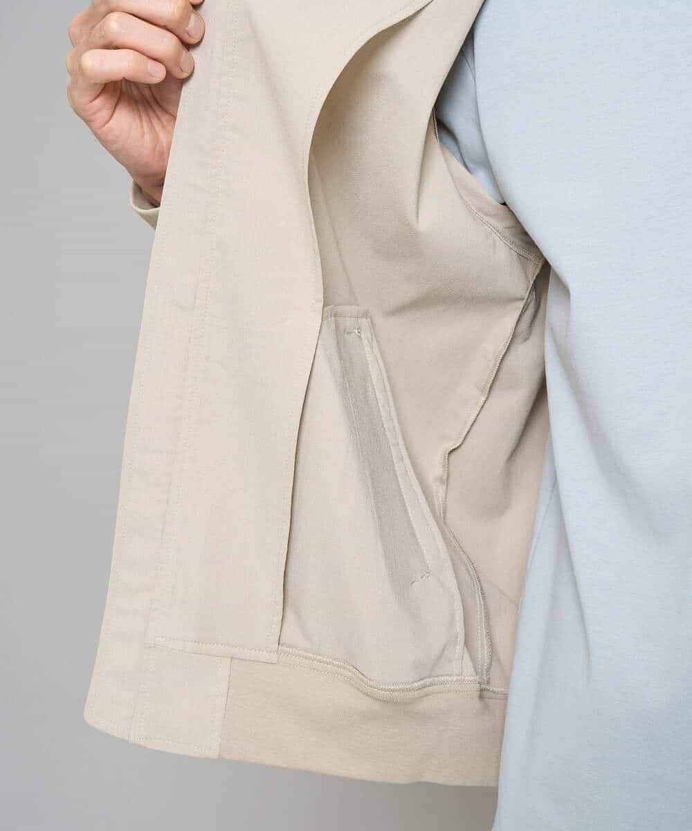 KHJFD17099 a.v.v MEN(アー・ヴェ・ヴェ) 【イージーケア/洗濯機で洗える/毛玉になりにくい/ストレッチ】リライトリブブルゾン ベージュ