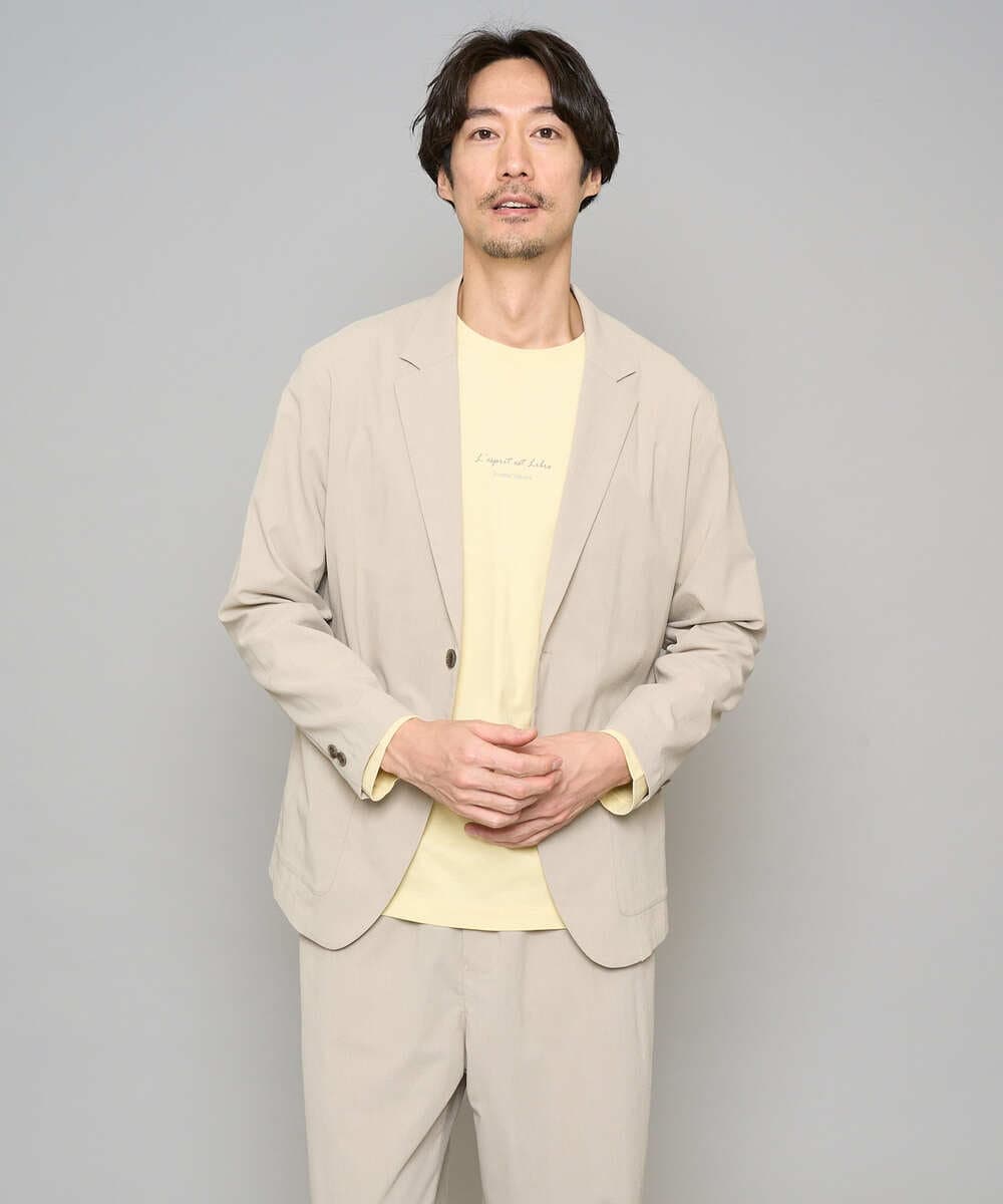 KHJFD24109 a.v.v MEN(アー・ヴェ・ヴェ) 【イージーケア/洗濯機で洗える/毛玉になりにくい/ストレッチ】春リライト テーラードジャケット ベージュ