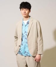 KHJFD24109 a.v.v MEN(アー・ヴェ・ヴェ) 春夏のカジュアルジャケットスタイルにぜひ【イージーケア/洗濯機で洗える/毛玉になりにくい/ストレッチ】春リライト テーラードジャケット ベージュ