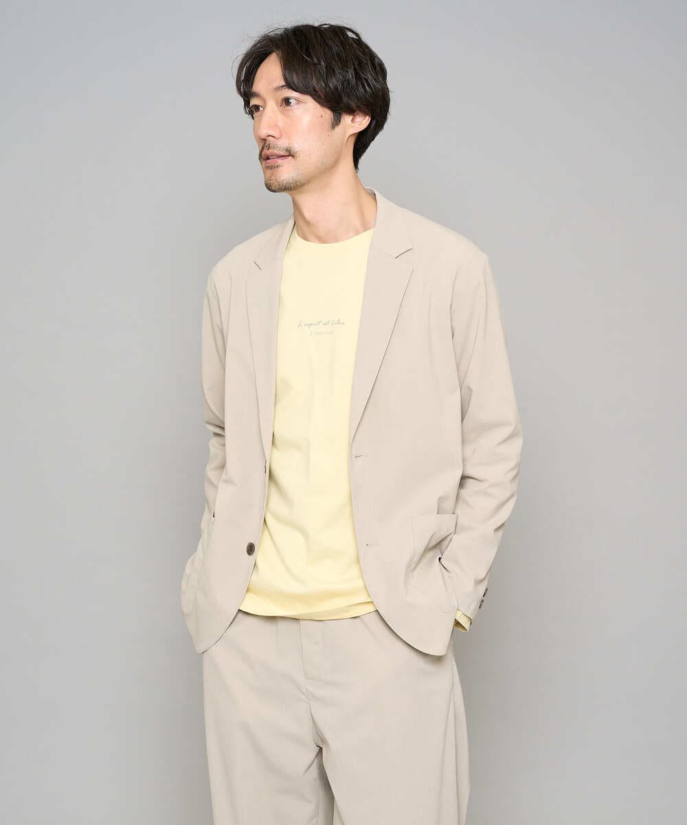 KHJFD24109 a.v.v MEN(アー・ヴェ・ヴェ) 【イージーケア/洗濯機で洗える/毛玉になりにくい/ストレッチ】春リライト テーラードジャケット ダークグレー