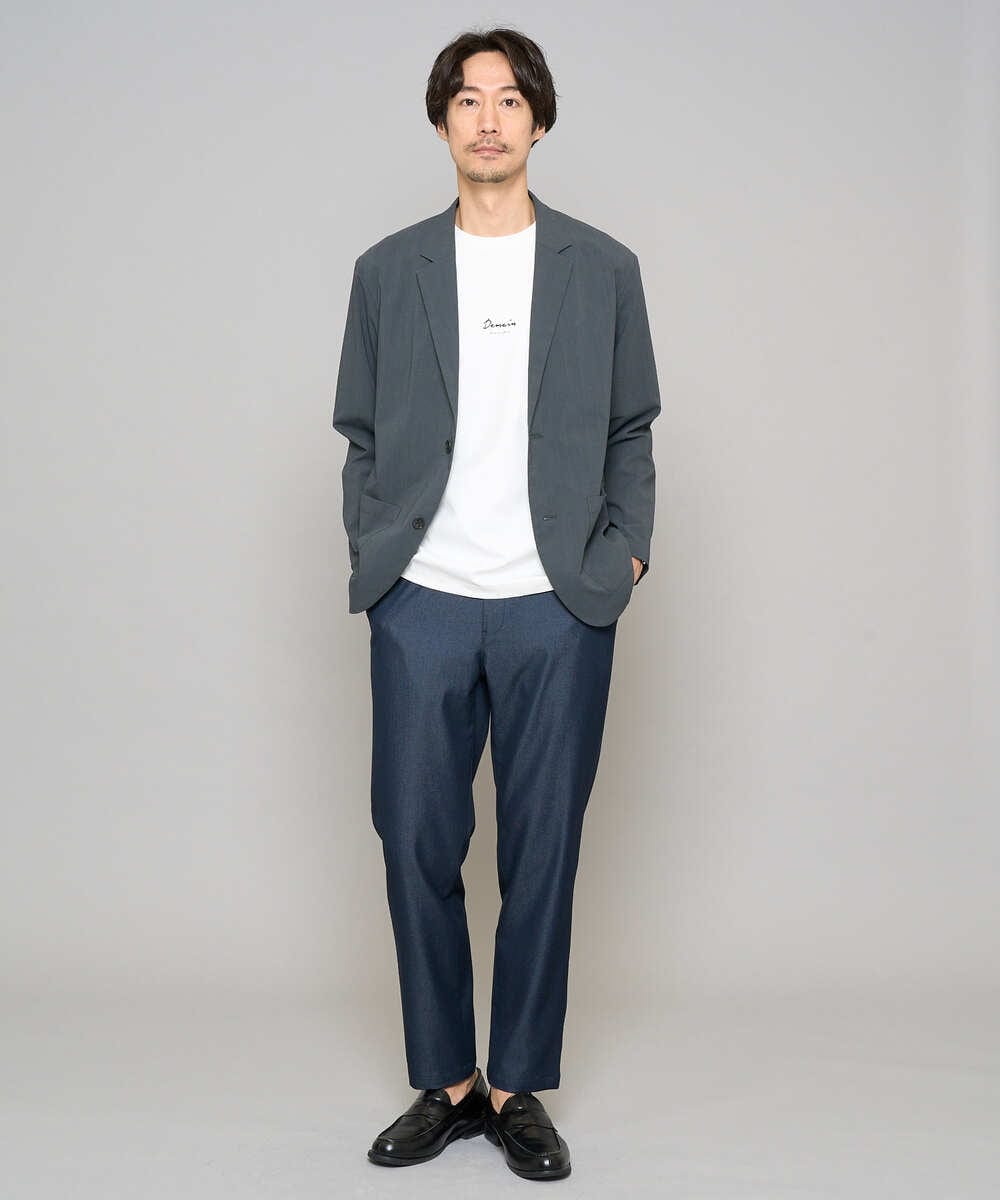 KHJFD24109 a.v.v MEN(アー・ヴェ・ヴェ) 【イージーケア/洗濯機で洗える/毛玉になりにくい/ストレッチ】春リライト テーラードジャケット ダークグレー