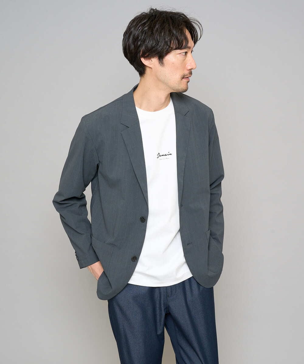 KHJFD24109 a.v.v MEN(アー・ヴェ・ヴェ) 【イージーケア/洗濯機で洗える/毛玉になりにくい/ストレッチ】春リライト テーラードジャケット ダークグレー