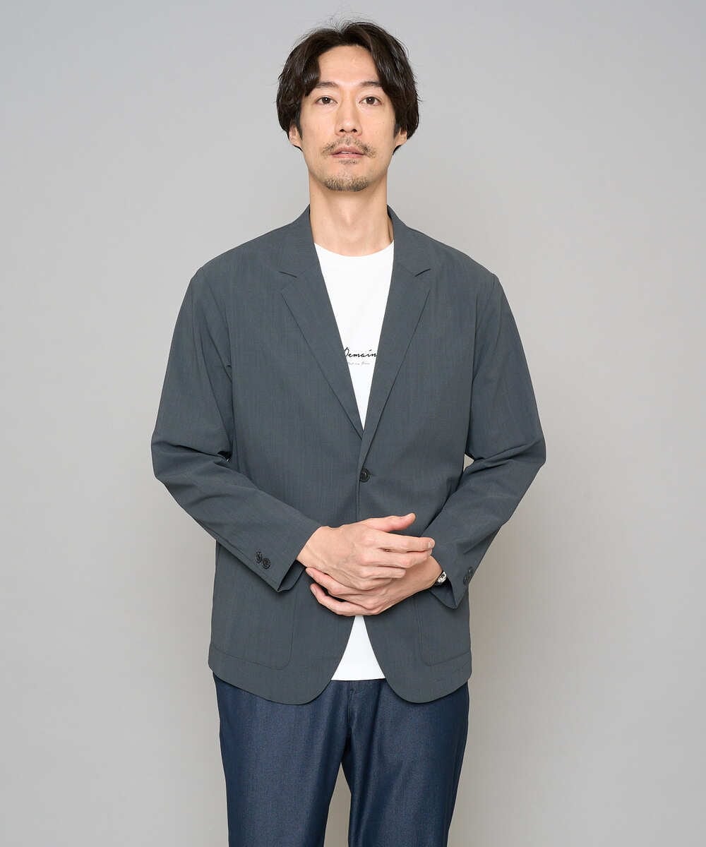 KHJFD24109 a.v.v MEN(アー・ヴェ・ヴェ) 【イージーケア/洗濯機で洗える/毛玉になりにくい/ストレッチ】春リライト テーラードジャケット ダークグレー
