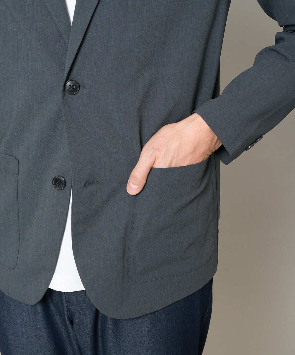 KHJFD24109 a.v.v MEN(アー・ヴェ・ヴェ) 【イージーケア/洗濯機で洗える/毛玉になりにくい/ストレッチ】春リライト テーラードジャケット ダークグレー