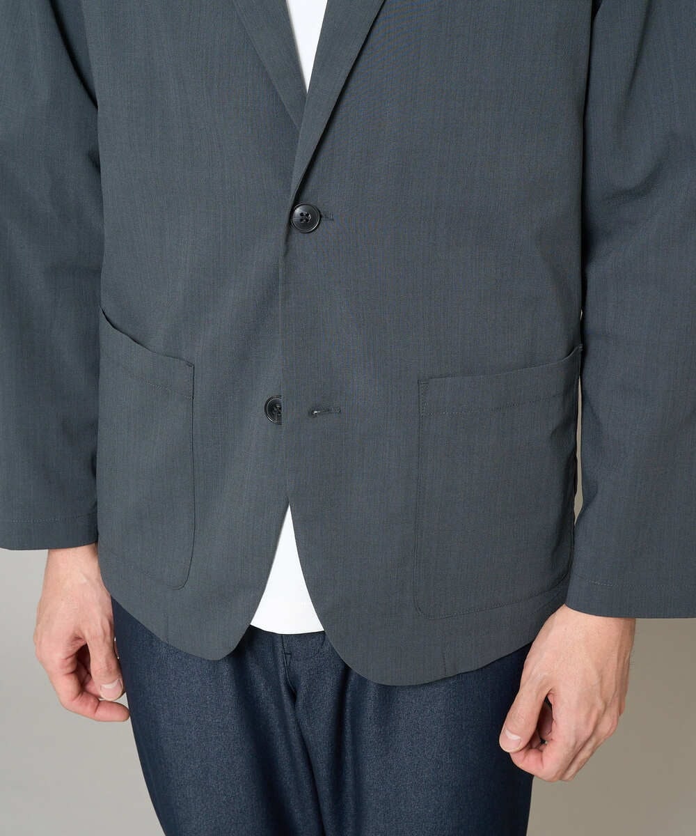 KHJFD24109 a.v.v MEN(アー・ヴェ・ヴェ) 【イージーケア/洗濯機で洗える/毛玉になりにくい/ストレッチ】春リライト テーラードジャケット ダークグレー