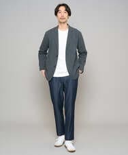 KHJFD24109 a.v.v MEN(アー・ヴェ・ヴェ) 【イージーケア/洗濯機で洗える/毛玉になりにくい/ストレッチ】春リライト テーラードジャケット ダークグレー