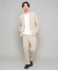 KHJFD24109 a.v.v MEN(アー・ヴェ・ヴェ) 【イージーケア/洗濯機で洗える/毛玉になりにくい/ストレッチ】春リライト テーラードジャケット ダークグレー