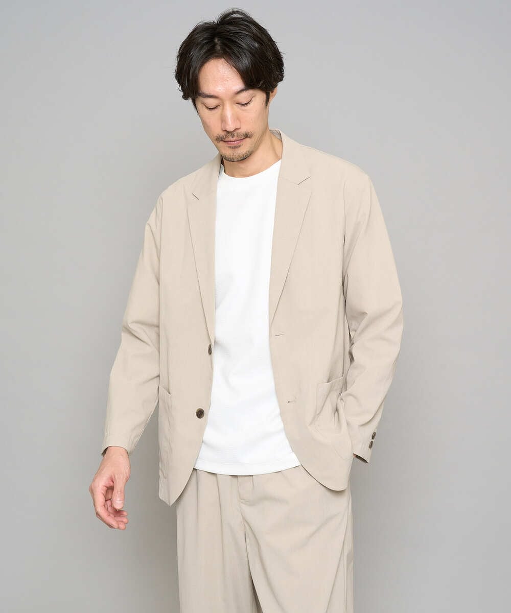 KHJFD24109 a.v.v MEN(アー・ヴェ・ヴェ) 【イージーケア/洗濯機で洗える/毛玉になりにくい/ストレッチ】春リライト テーラードジャケット ダークグレー