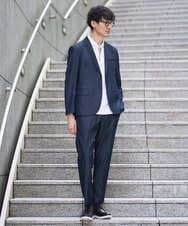 KHJGA35119 a.v.v MEN(アー・ヴェ・ヴェ) 【イージーケア/接触冷感】スマートシャンブレーサマージャケット【ON/OFF兼用】(セットアップ対応）  ダークグレー