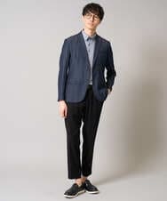 KHJGA35119 a.v.v MEN(アー・ヴェ・ヴェ) 【イージーケア/接触冷感】スマートシャンブレーサマージャケット【ON/OFF兼用】(セットアップ対応）  ダークグレー