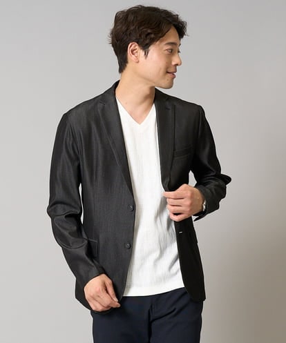 KHJGA35119 a.v.v MEN 【イージーケア/接触冷感】スマートシャンブレーサマージャケット【ON/OFF兼用】(セットアップ対応） 