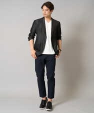 KHJGA35119 a.v.v MEN(アー・ヴェ・ヴェ) 【イージーケア/接触冷感】スマートシャンブレーサマージャケット【ON/OFF兼用】(セットアップ対応）  ダークグレー