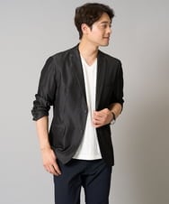 KHJGA35119 a.v.v MEN(アー・ヴェ・ヴェ) 【イージーケア/接触冷感】スマートシャンブレーサマージャケット【ON/OFF兼用】(セットアップ対応）  ダークグレー