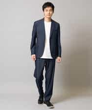KHJGA35119 a.v.v MEN(アー・ヴェ・ヴェ) 【イージーケア/接触冷感】スマートシャンブレーライトジャケット【ON/OFF兼用】(セットアップ対応）  ダークグレー