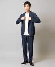 KHJGA35119 a.v.v MEN(アー・ヴェ・ヴェ) 【イージーケア/接触冷感】スマートシャンブレーライトジャケット【ON/OFF兼用】(セットアップ対応）  ダークグレー
