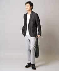 KHJGA35119 a.v.v MEN(アー・ヴェ・ヴェ) 【イージーケア/接触冷感】スマートシャンブレーライトジャケット【ON/OFF兼用】(セットアップ対応）  ダークグレー