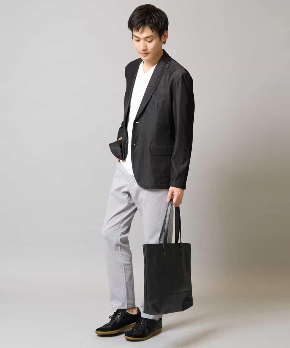 KHJGA35119 a.v.v MEN(アー・ヴェ・ヴェ) 【イージーケア/接触冷感】スマートシャンブレーライトジャケット【ON/OFF兼用】(セットアップ対応）  ダークグレー