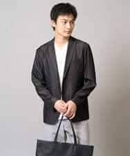 KHJGA35119 a.v.v MEN(アー・ヴェ・ヴェ) 【イージーケア/接触冷感】スマートシャンブレーライトジャケット【ON/OFF兼用】(セットアップ対応）  ダークグレー
