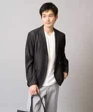 KHJGA35119 a.v.v MEN(アー・ヴェ・ヴェ) 【イージーケア/接触冷感】スマートシャンブレーライトジャケット【ON/OFF兼用】(セットアップ対応）  ダークグレー