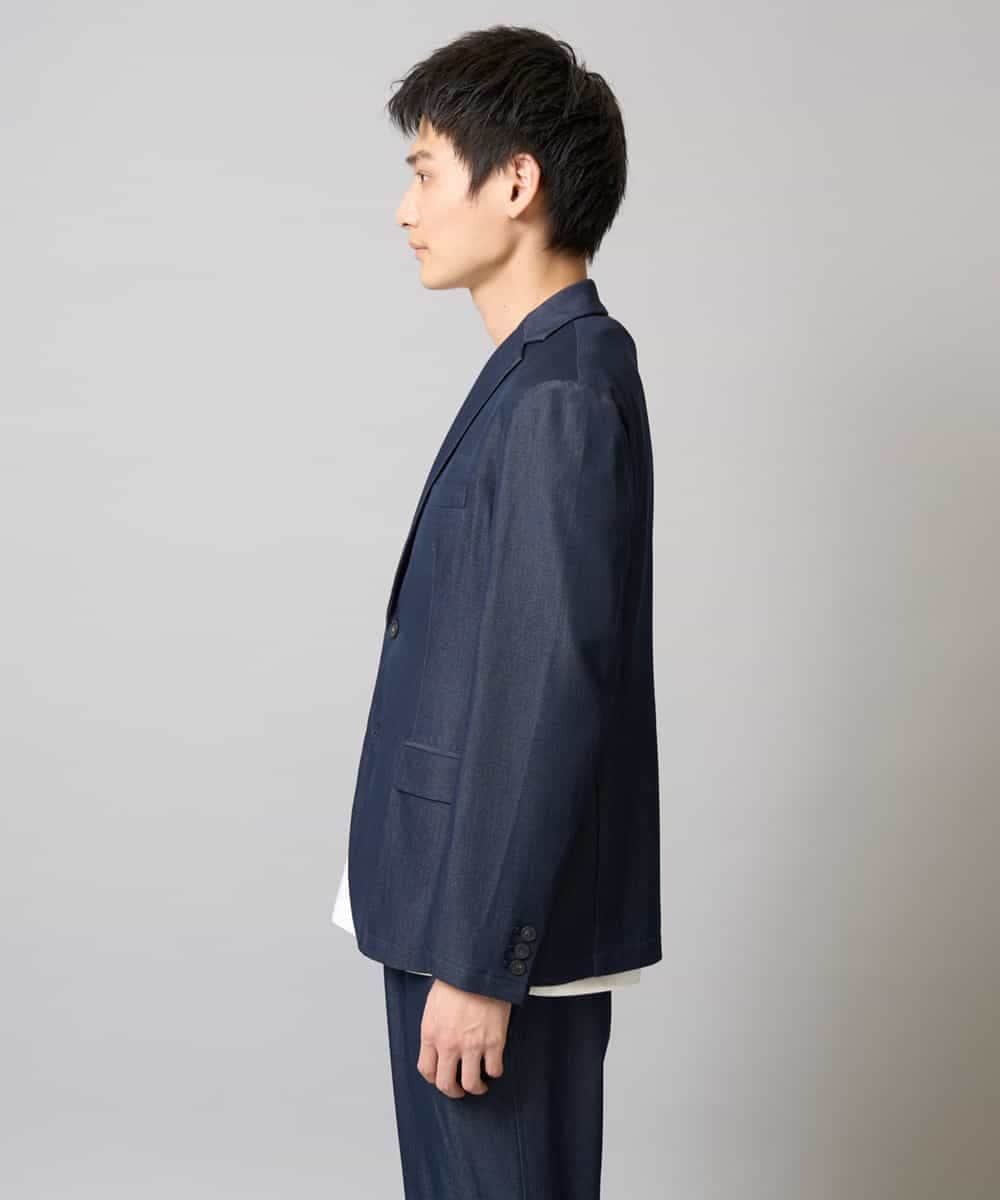 KHJGA35119 a.v.v MEN(アー・ヴェ・ヴェ) 【イージーケア/接触冷感】スマートシャンブレーライトジャケット【ON/OFF兼用】(セットアップ対応）  ダークグレー