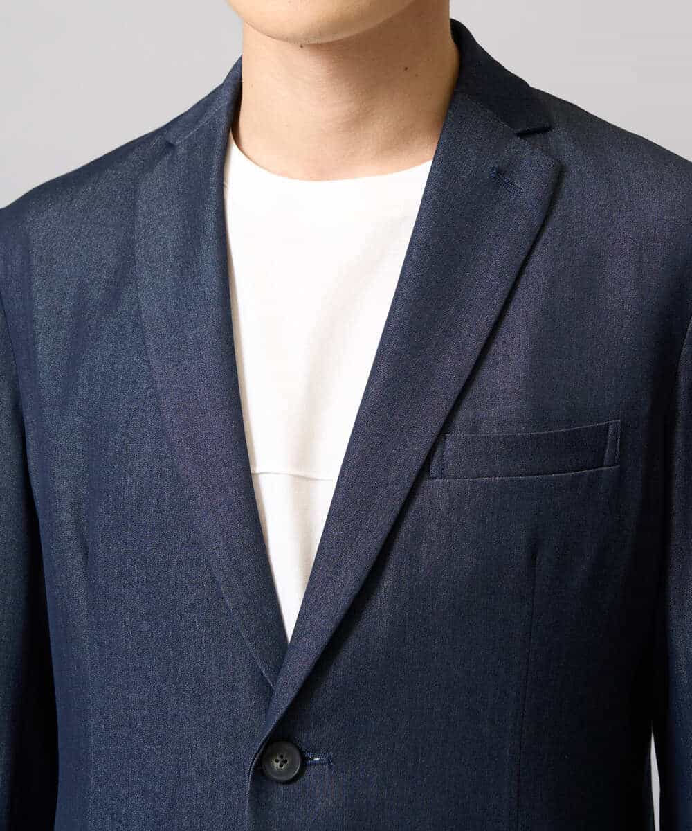 KHJGA35119 a.v.v MEN(アー・ヴェ・ヴェ) 【イージーケア/接触冷感】スマートシャンブレーライトジャケット【ON/OFF兼用】(セットアップ対応）  ダークグレー