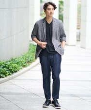 KHJGA75099 a.v.v MEN(アー・ヴェ・ヴェ) 【イージーケア/速乾/接触冷感】スラブメランジサマージャケット【スマートシリーズ】 ダークグレー