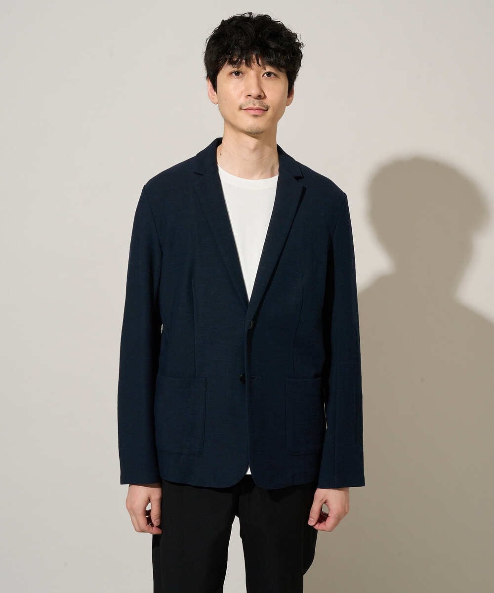 KHJGD16099 a.v.v MEN(アー・ヴェ・ヴェ) 【イージーケア/洗濯機で洗える/ストレッチ】スラブメランジカノコスマートジャケット ダークグレー