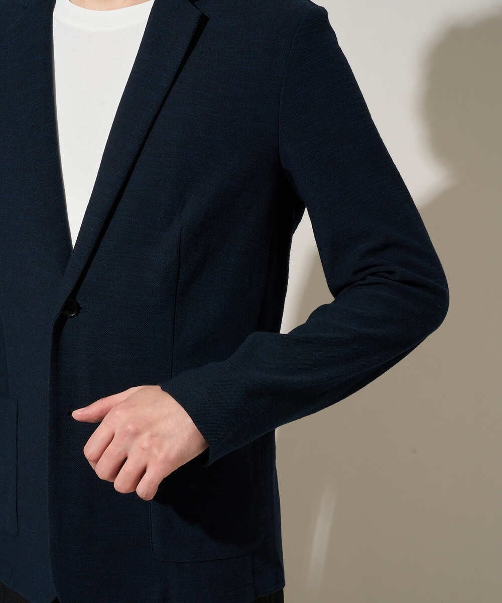 KHJGD16099 a.v.v MEN(アー・ヴェ・ヴェ) 【イージーケア/洗濯機で洗える/ストレッチ】スラブメランジカノコスマートジャケット ダークグレー