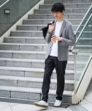 KHJGD16099 a.v.v MEN(アー・ヴェ・ヴェ) 【イージーケア/洗濯機で洗える/ストレッチ】スラブメランジカノコスマートジャケット ダークグレー