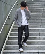 KHJGD16099 a.v.v MEN(アー・ヴェ・ヴェ) 【イージーケア/洗濯機で洗える/ストレッチ】スラブメランジカノコスマートジャケット ダークグレー