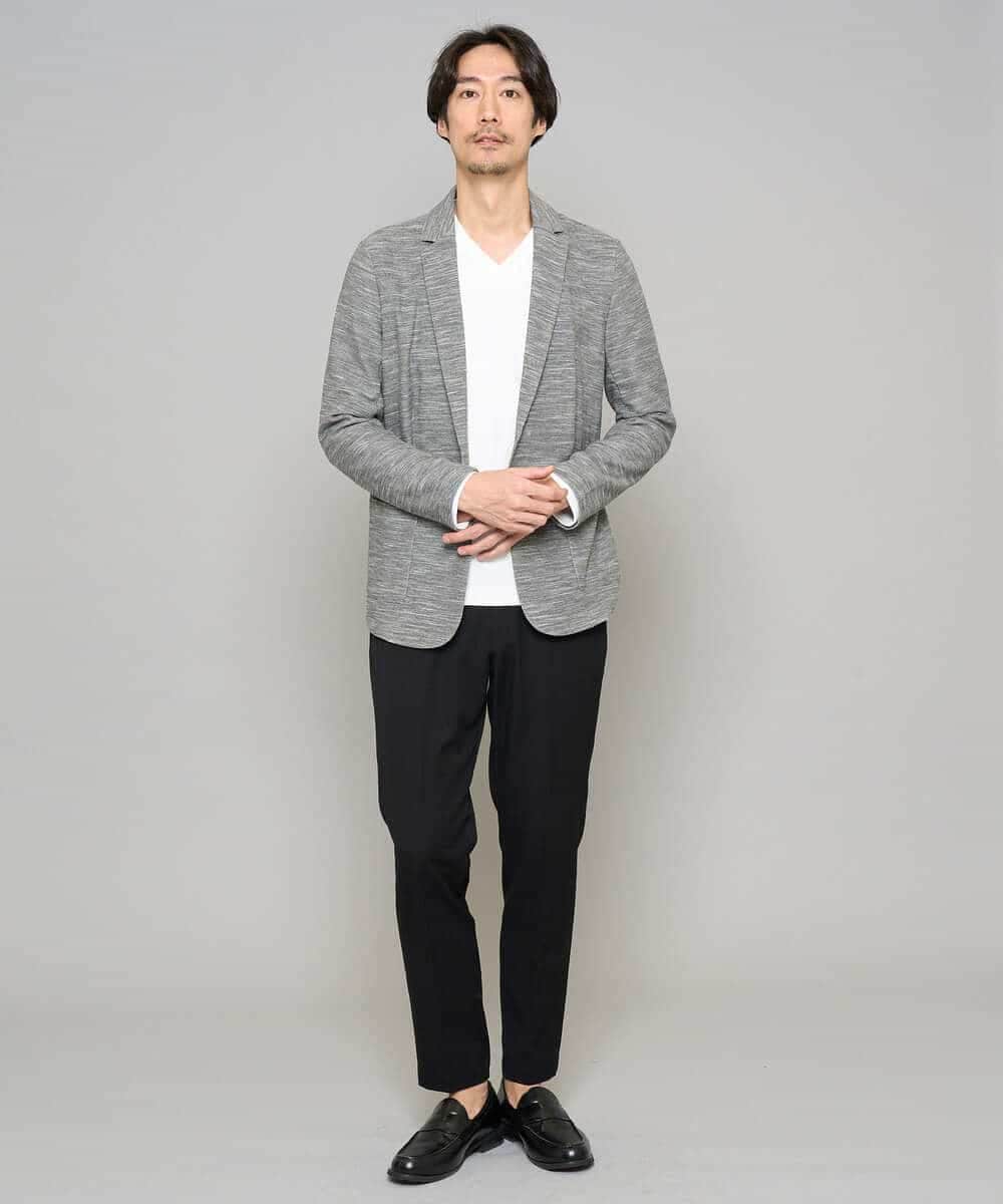 KHJGD16099 a.v.v MEN(アー・ヴェ・ヴェ) 【イージーケア/洗濯機で洗える/ストレッチ】スラブメランジカノコスマートジャケット ダークグレー