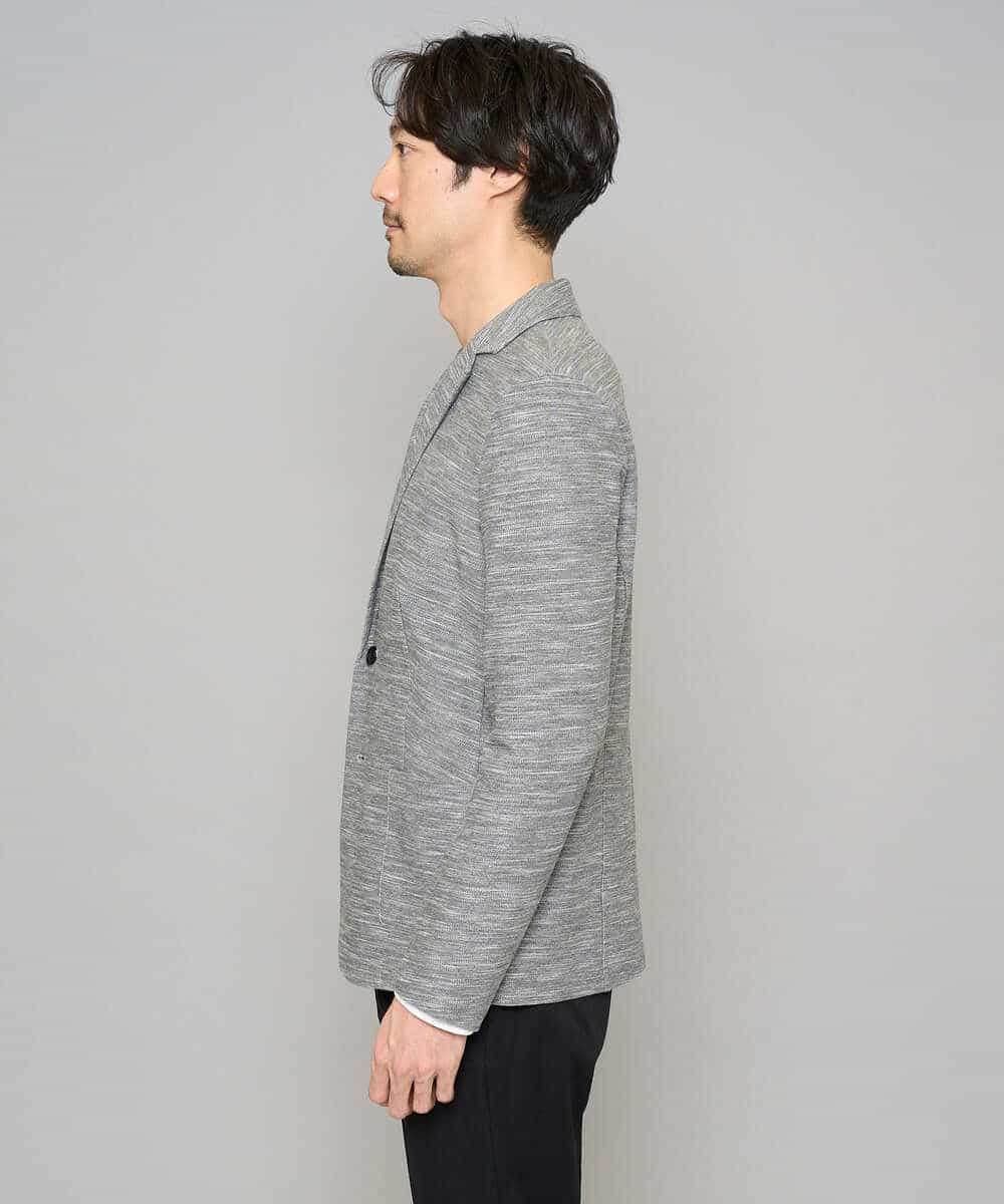 KHJGD16099 a.v.v MEN(アー・ヴェ・ヴェ) 【イージーケア/洗濯機で洗える/ストレッチ】スラブメランジカノコスマートジャケット ダークグレー