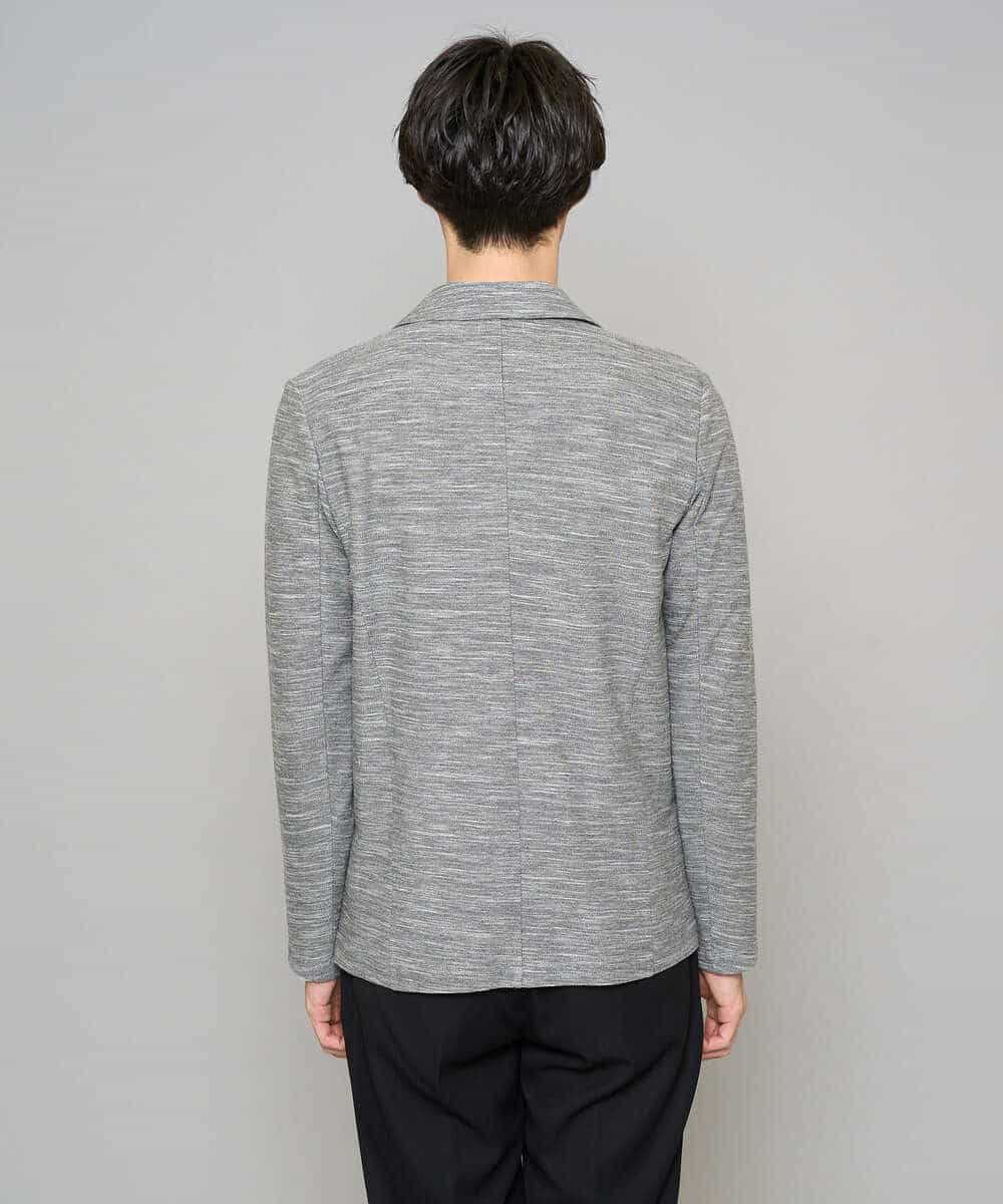 KHJGD16099 a.v.v MEN(アー・ヴェ・ヴェ) 【イージーケア/洗濯機で洗える/ストレッチ】スラブメランジカノコスマートジャケット ダークグレー