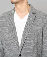 KHJGD16099 a.v.v MEN(アー・ヴェ・ヴェ) 【イージーケア/洗濯機で洗える/ストレッチ】スラブメランジカノコスマートジャケット ダークグレー