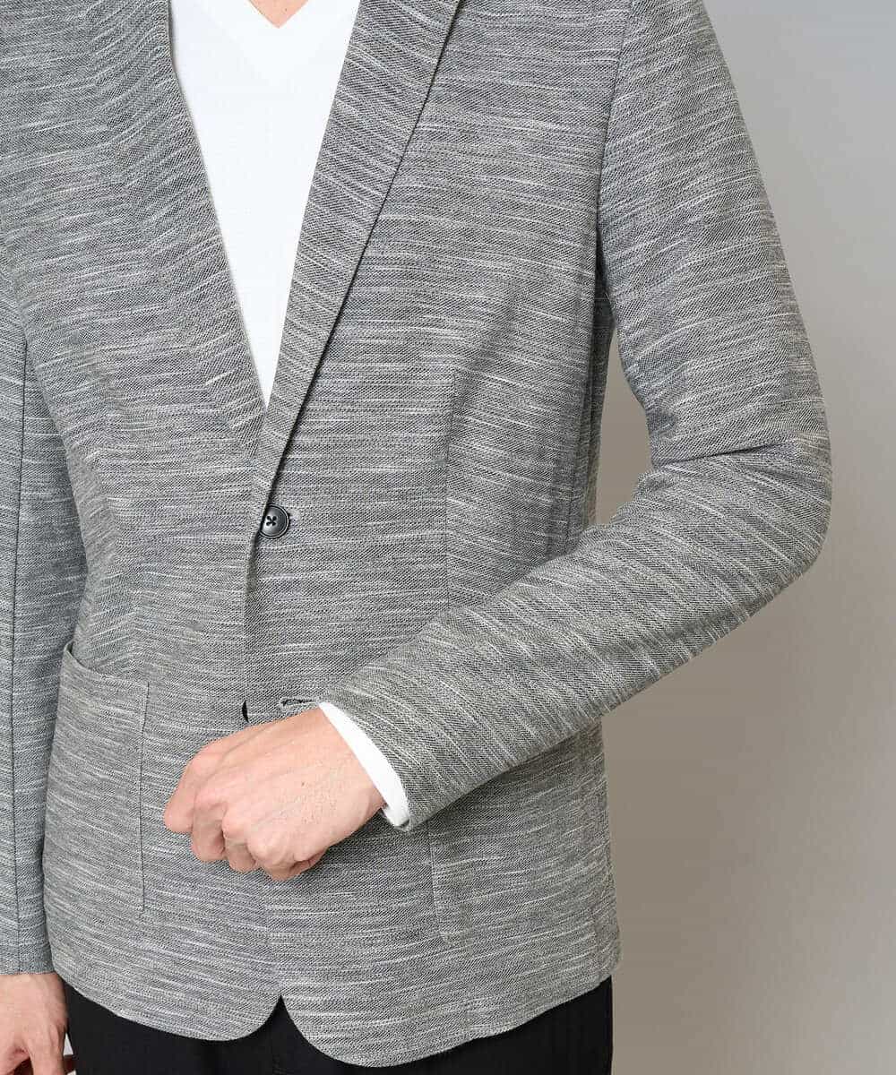 KHJGD16099 a.v.v MEN(アー・ヴェ・ヴェ) 【イージーケア/洗濯機で洗える/ストレッチ】スラブメランジカノコスマートジャケット ダークグレー