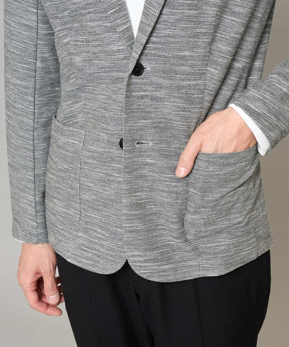 KHJGD16099 a.v.v MEN(アー・ヴェ・ヴェ) 【イージーケア/洗濯機で洗える/ストレッチ】スラブメランジカノコスマートジャケット ダークグレー