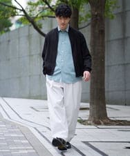 KHJGD25119 a.v.v MEN(アー・ヴェ・ヴェ) 【洗濯機で洗える】シアーリブブルゾン ブラック