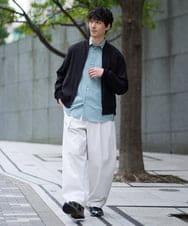 KHJGD25119 a.v.v MEN(アー・ヴェ・ヴェ) 【洗濯機で洗える】シアーリブブルゾン ブラック