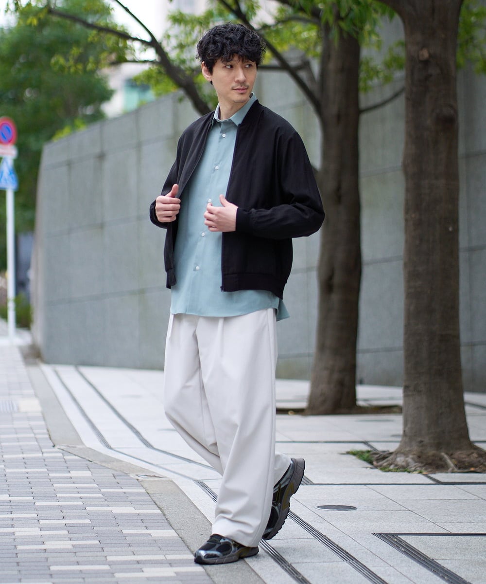 KHJGD25119 a.v.v MEN(アー・ヴェ・ヴェ) 【洗濯機で洗える】シアーリブブルゾン ブラック