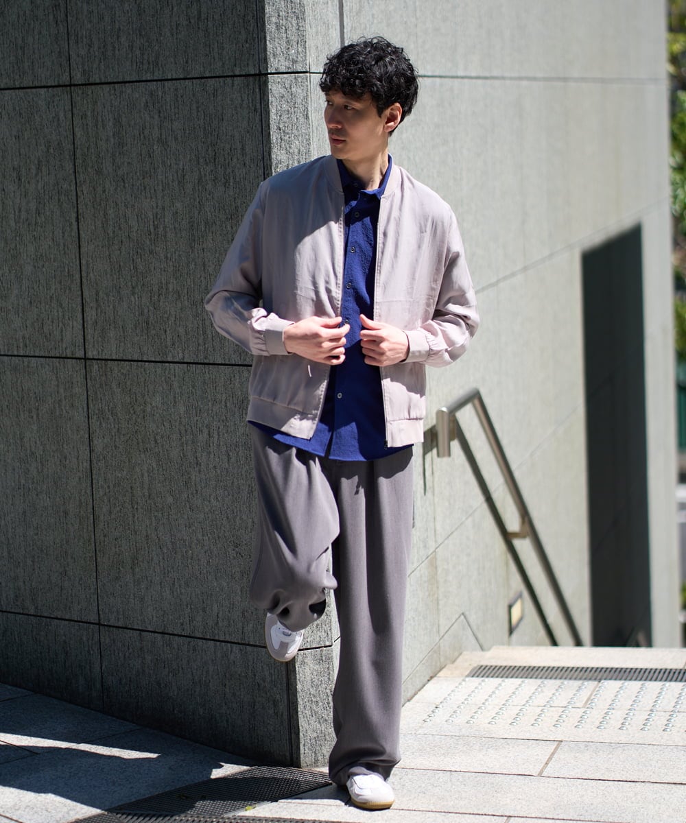 KHJGD25119 a.v.v MEN(アー・ヴェ・ヴェ) 【洗濯機で洗える】シアーリブブルゾン ブラック