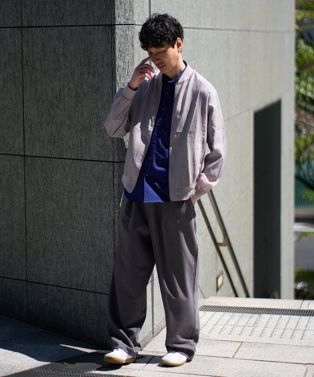 KHJGD25119 a.v.v MEN(アー・ヴェ・ヴェ) 【洗濯機で洗える】シアーリブブルゾン ブラック