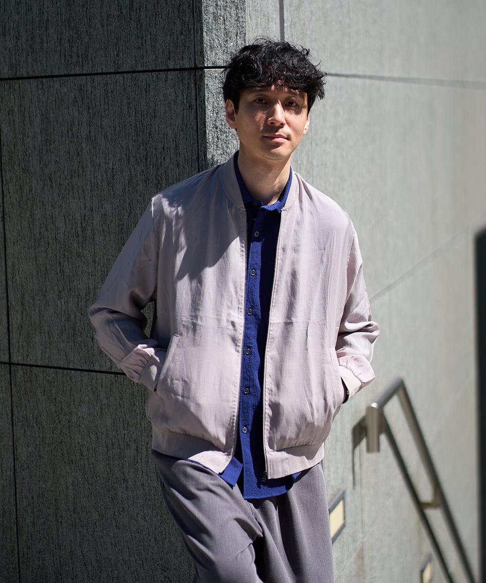 KHJGD25119 a.v.v MEN(アー・ヴェ・ヴェ) 【洗濯機で洗える】シアーリブブルゾン ブラック