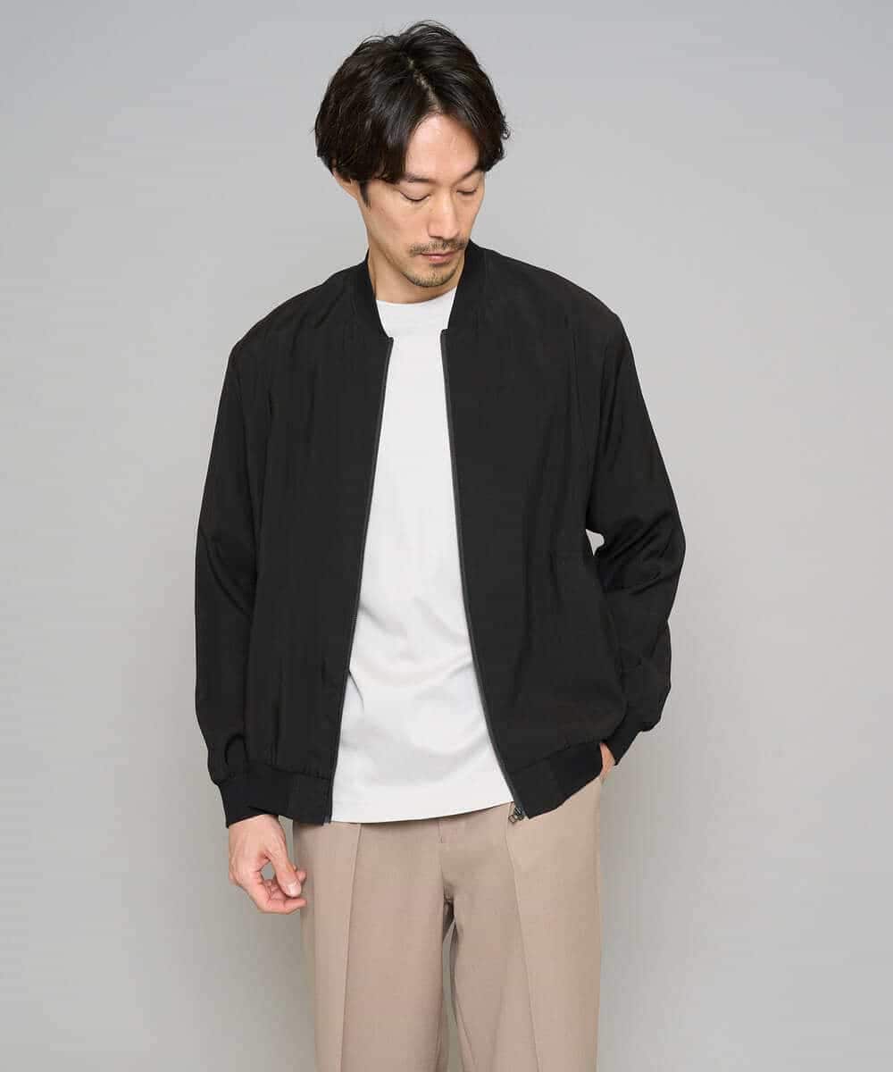 KHJGD25119 a.v.v MEN(アー・ヴェ・ヴェ) 【洗濯機で洗える】シアーリブブルゾン ブラック